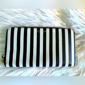 Henri Bendel Black and White Striped Wallet